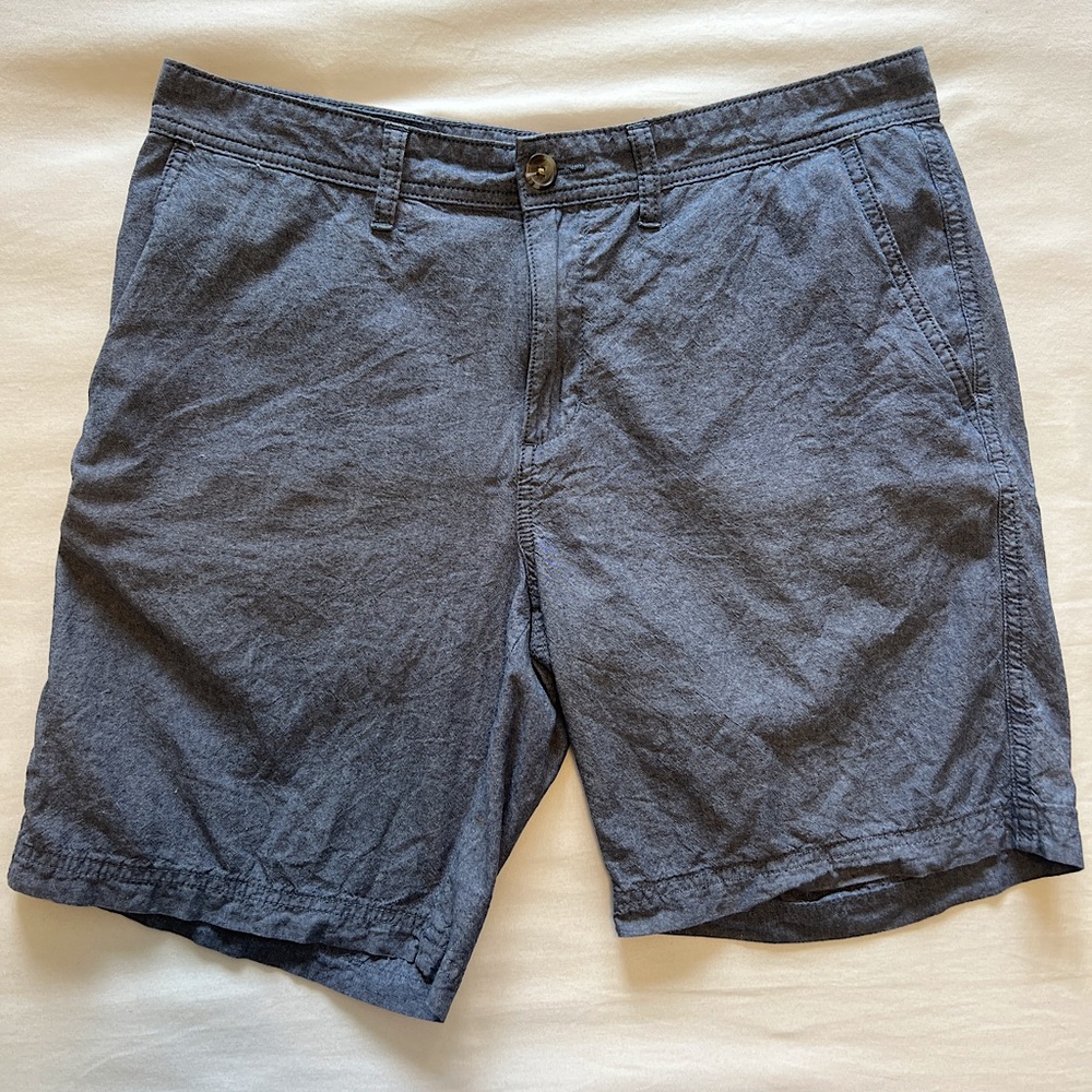 Wallin & Bros. Men's Blue Chino Chambray Shorts Flat Front - Sz 33